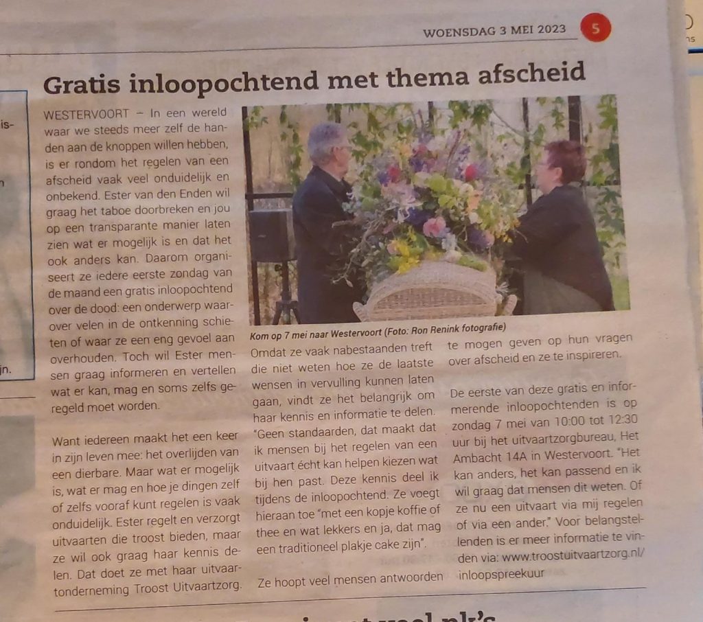 Ester van den enden in de Westervoort Post
